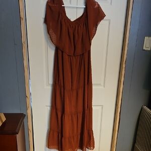Chic Terracotta Maxi Dress